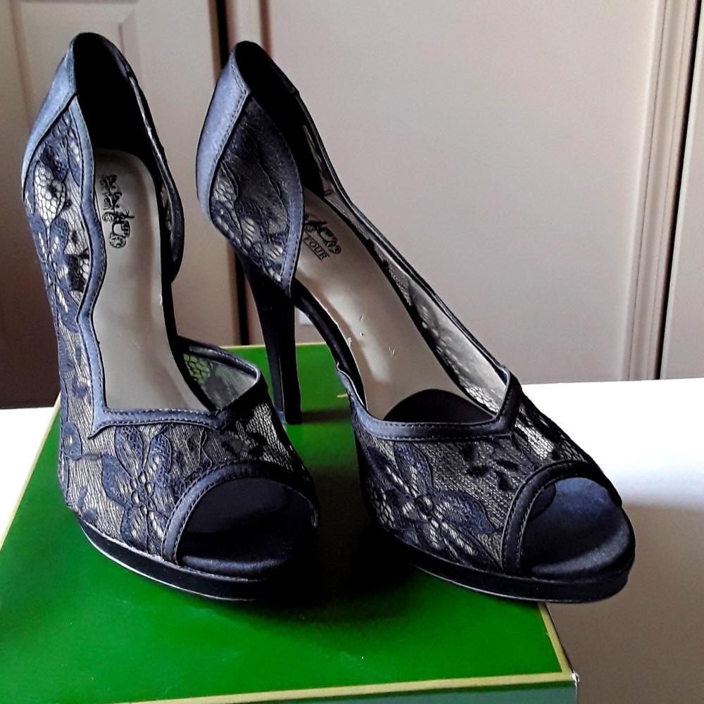 Coach and Four Black Lace Heels